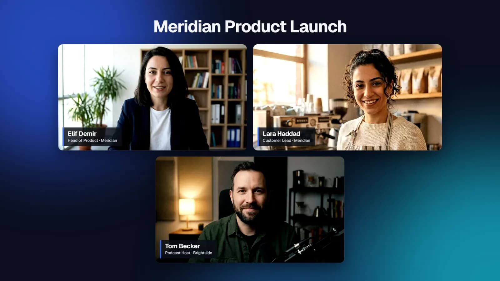 Studio temasında canlı yayın karesi